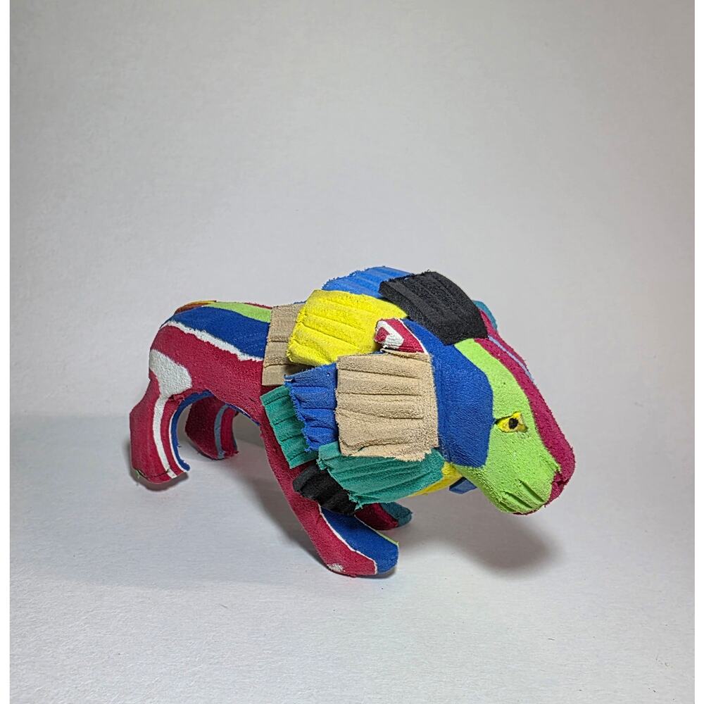 Ocean Sole Flip Flop Lion Multicolor Recycled Art Sculpture 5.75 in